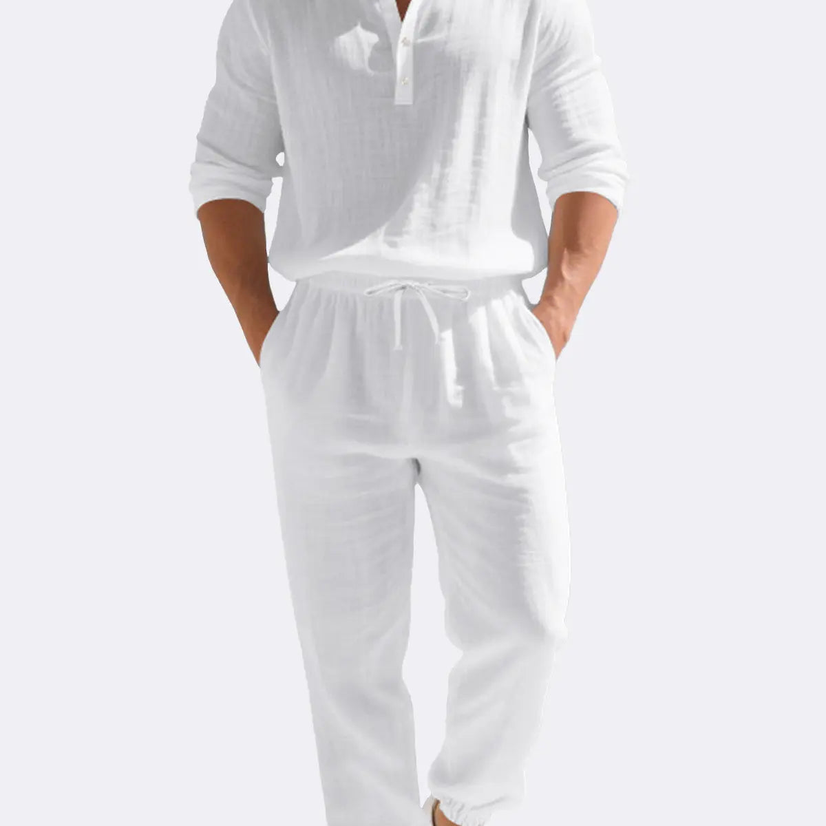 Men's Linen Long Sleeve Set ElevenOasis