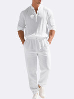 Men's Linen Long Sleeve Set ElevenOasis