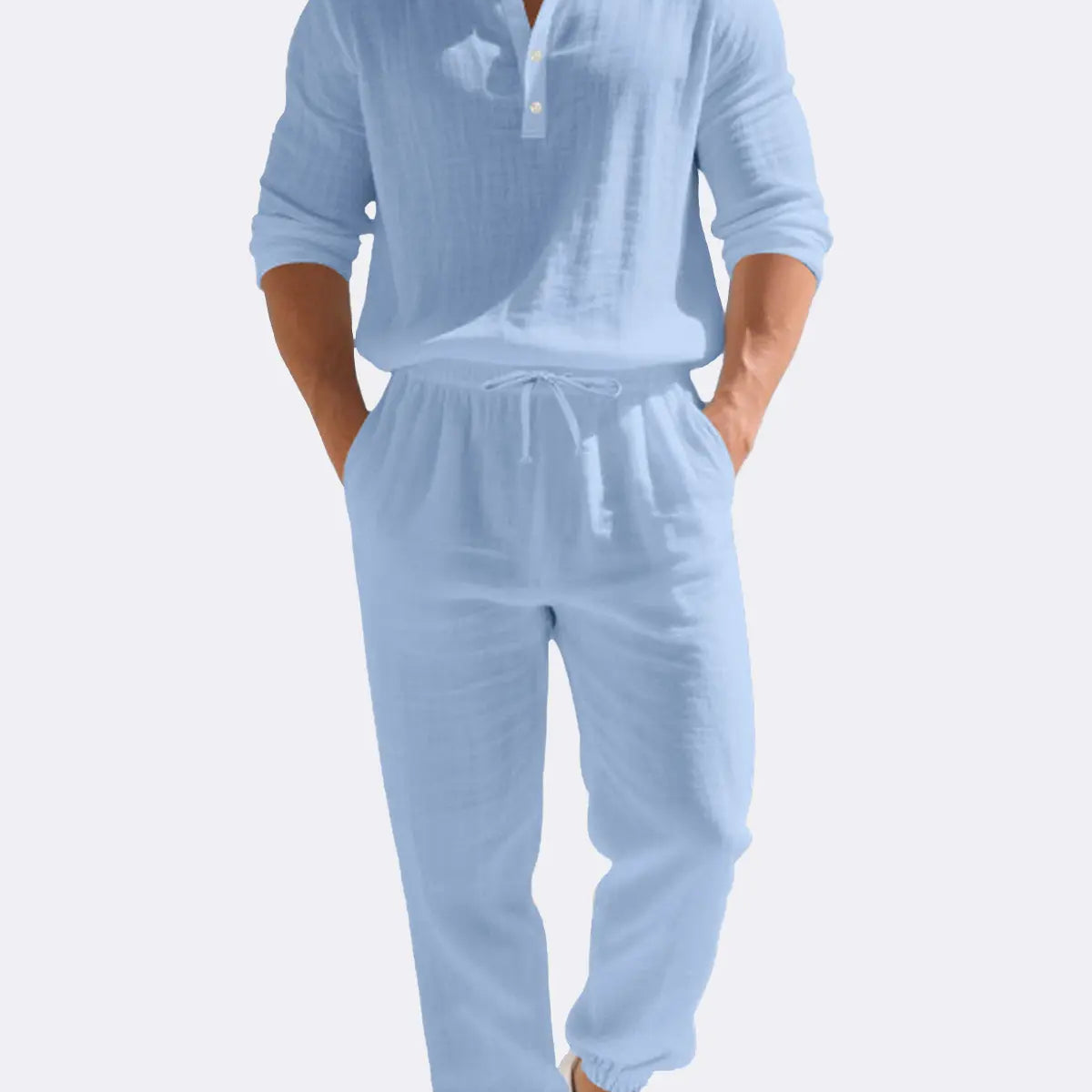 Men's Linen Long Sleeve Set ElevenOasis