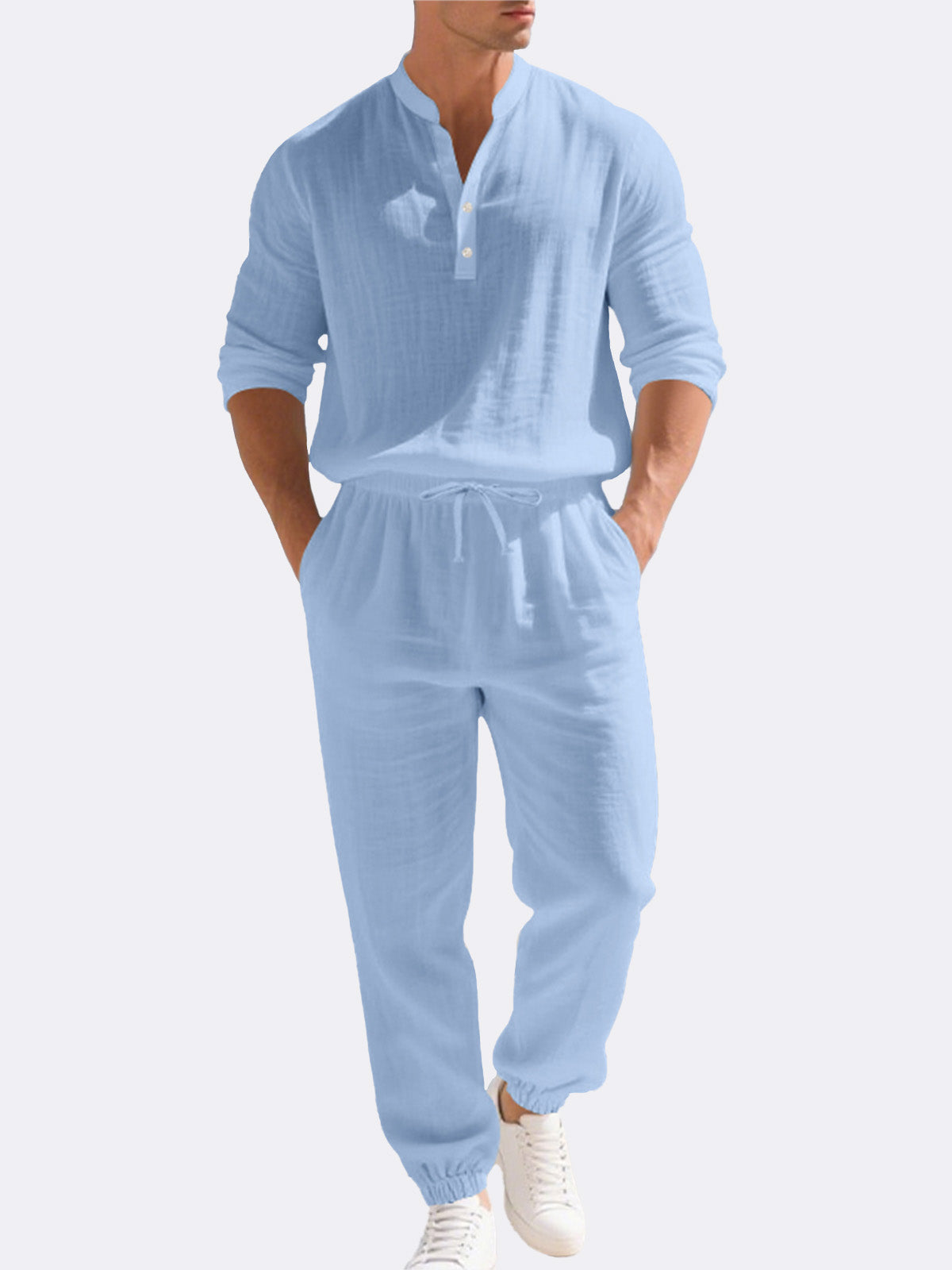 Men's Linen Long Sleeve Set ElevenOasis