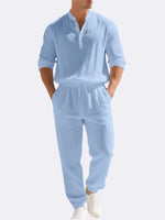 Men's Linen Long Sleeve Set ElevenOasis