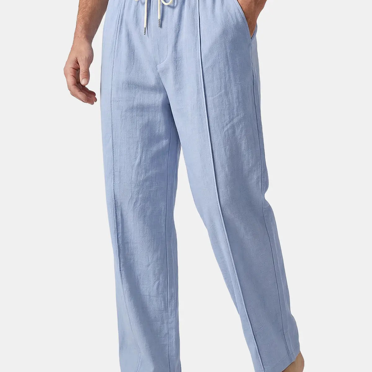 Men's Casual Linen-Blend Drawstring Pants ElevenOasis