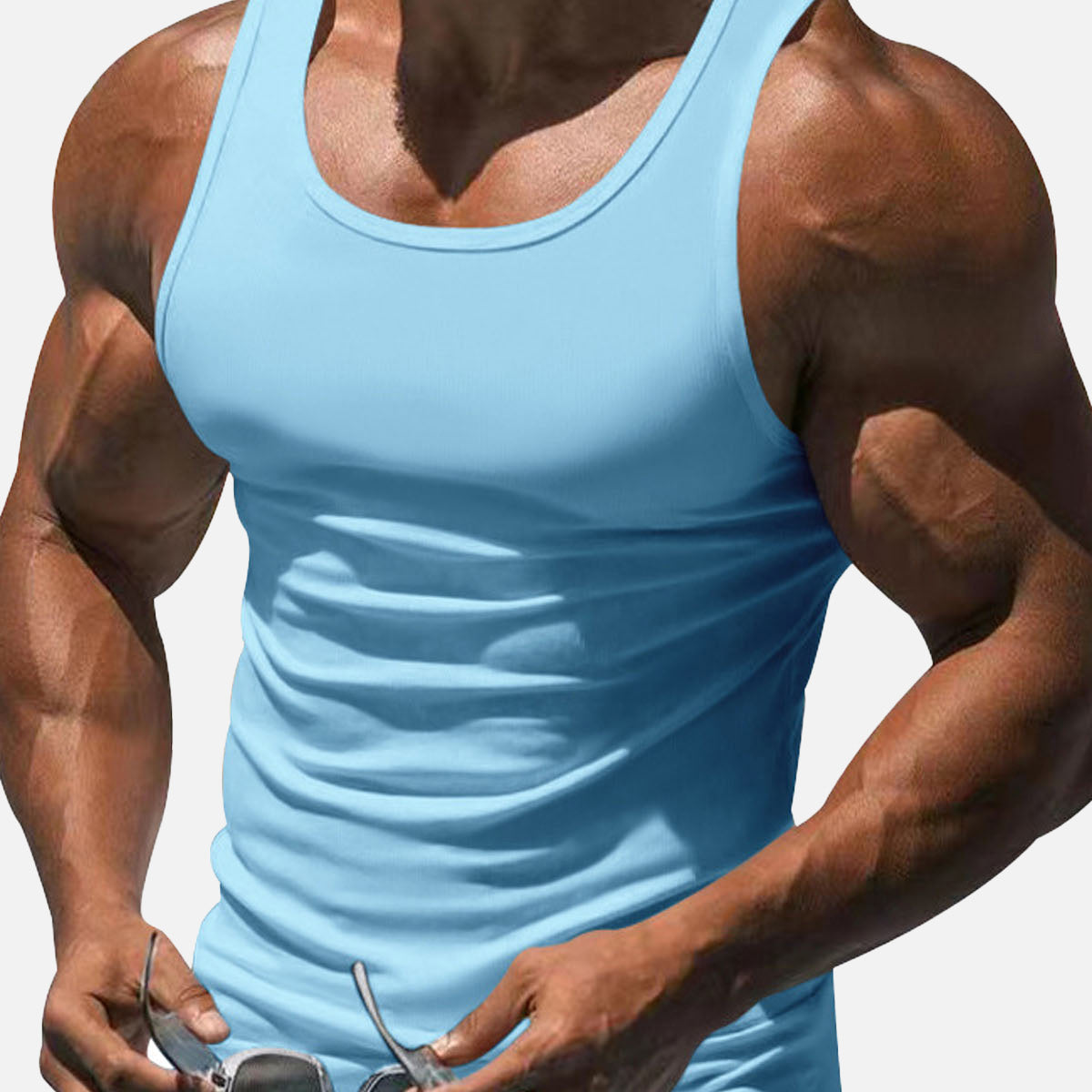 Men's Solid Color Slim Fit Tank Top ElevenOasis