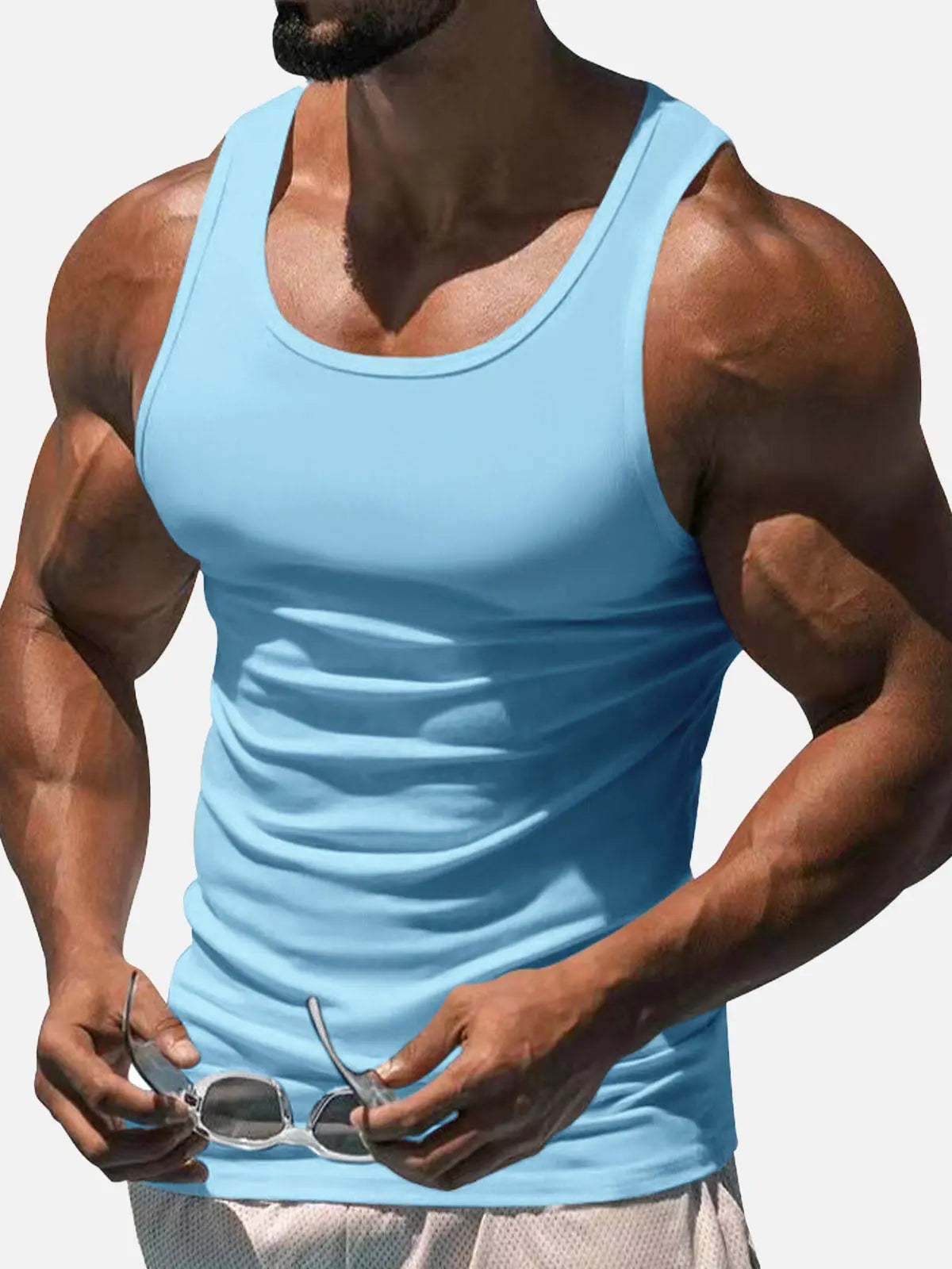 Men's Solid Color Slim Fit Tank Top ElevenOasis