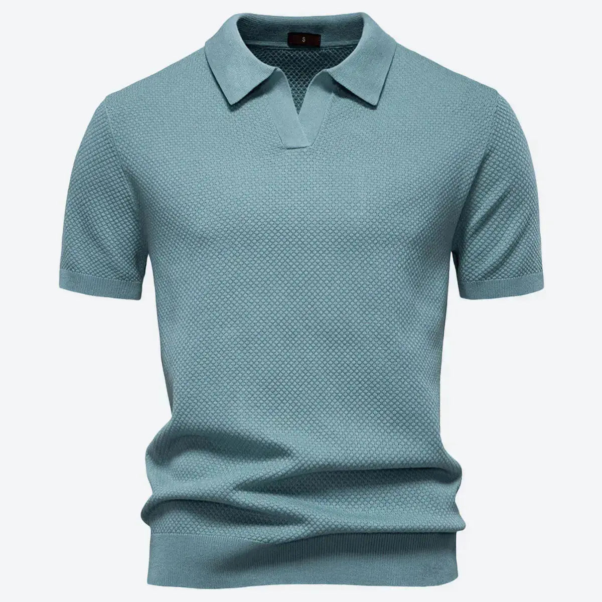 Men's Textured Knit Polo Short Sleeve Shirt ElevenOasis