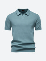 Men's Textured Knit Polo Short Sleeve Shirt ElevenOasis