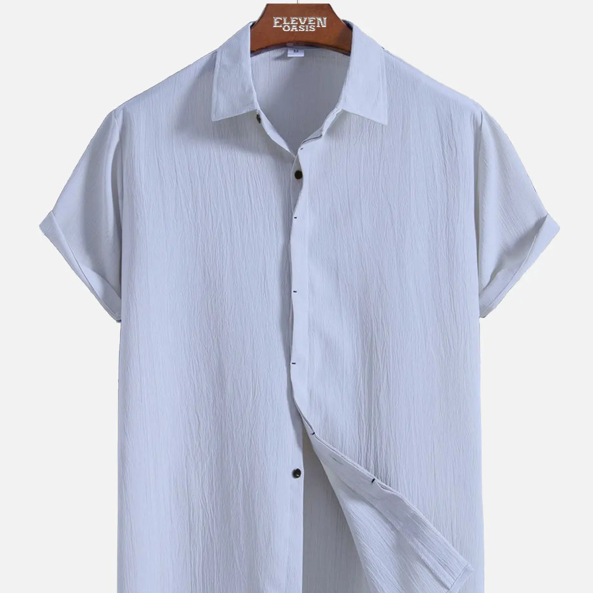 Men's Everyday Crinkle Texture Short Sleeve Shirt ElevenOasis