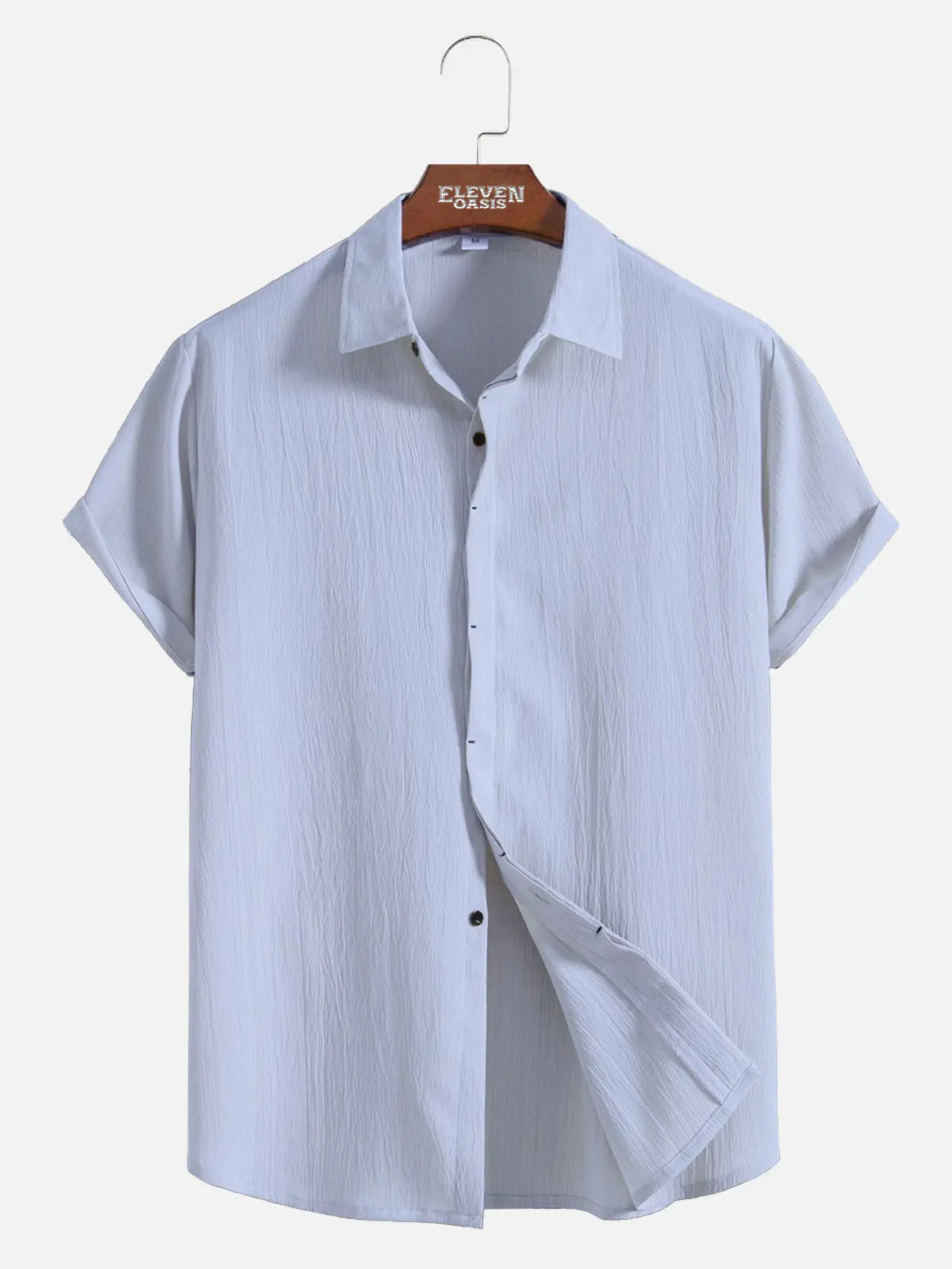 Men's Everyday Crinkle Texture Short Sleeve Shirt ElevenOasis
