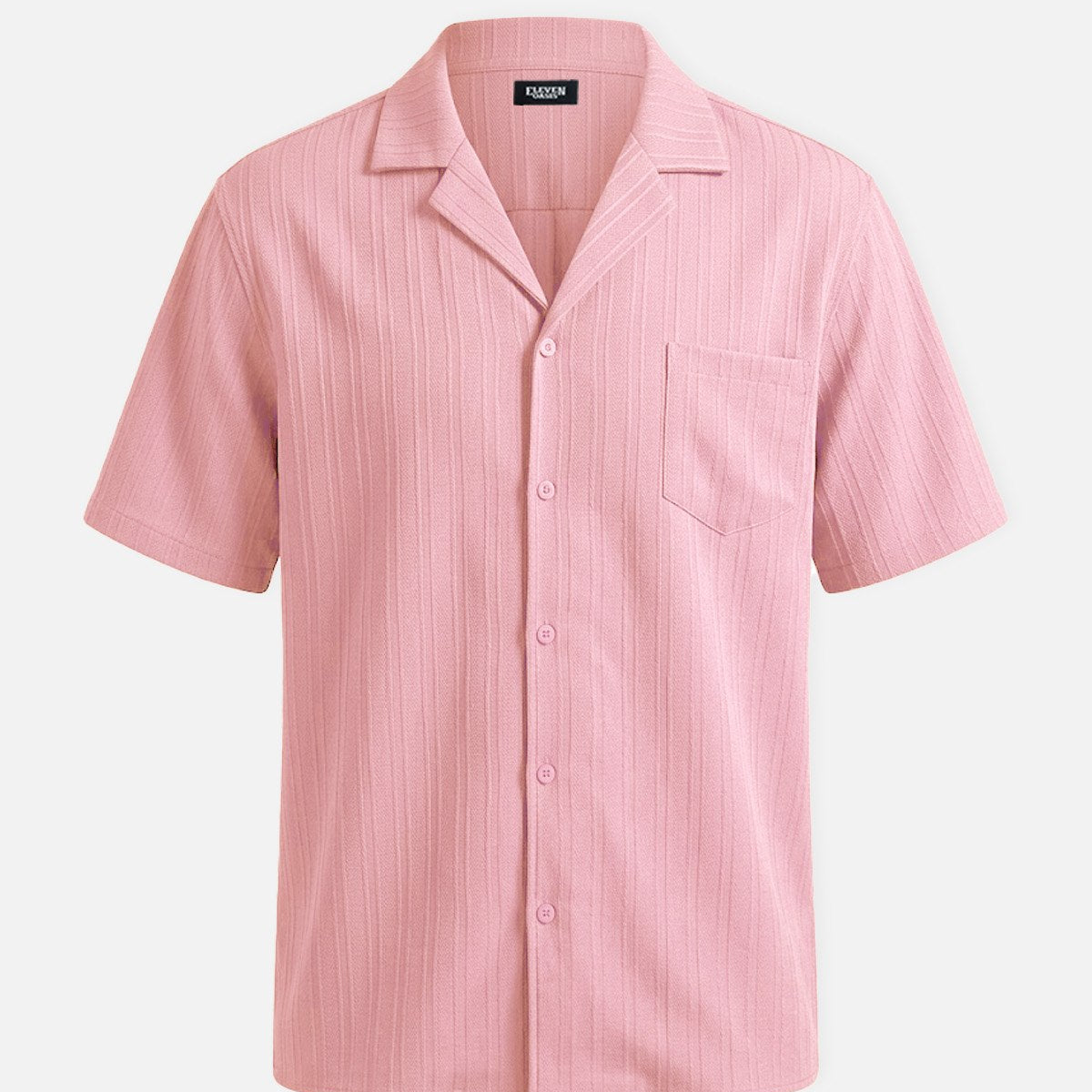 Men's Textured Camp Collar Short Sleeve Shirt ElevenOasis