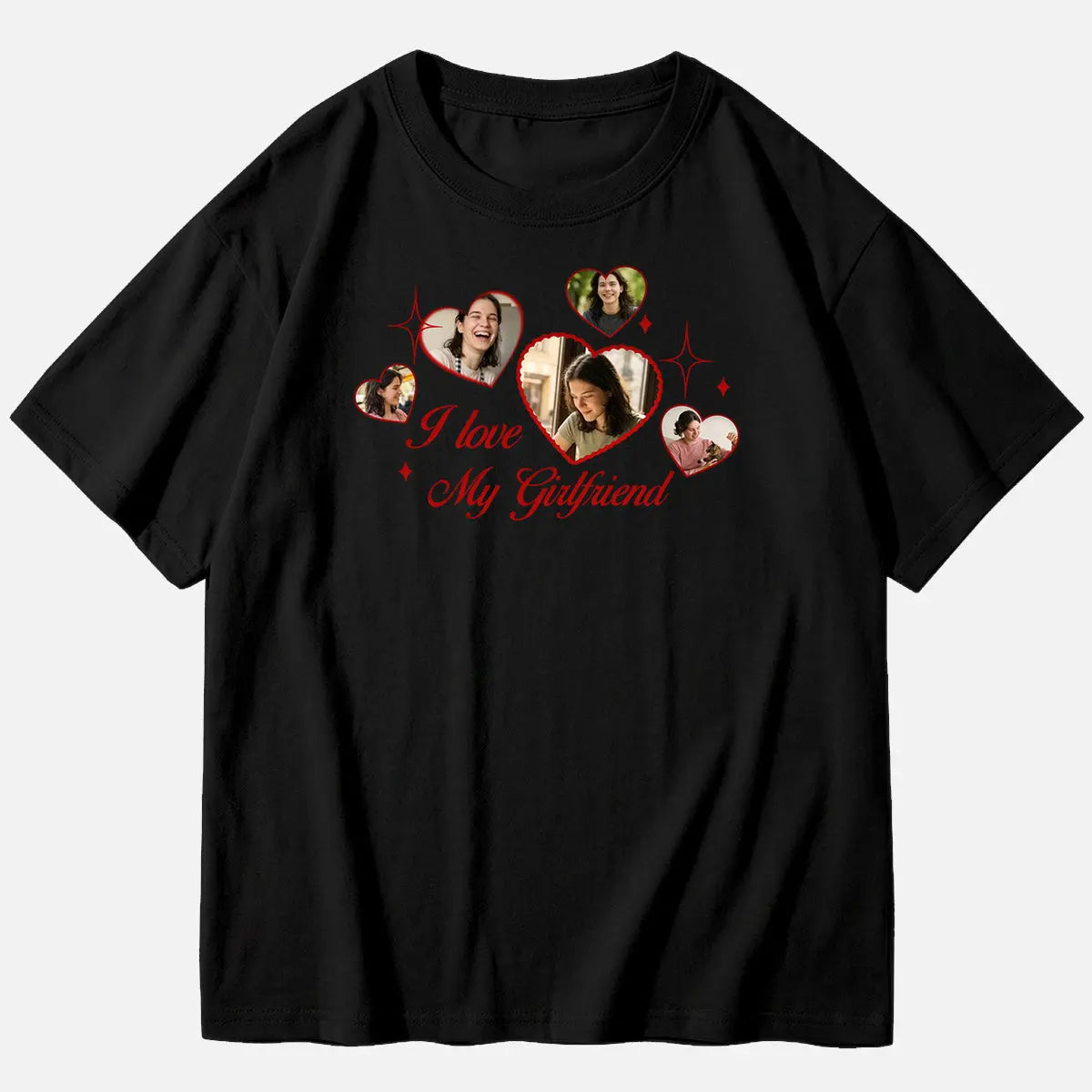 Custom Love Photo Cotton Short Sleeve T-Shirt Eleven Oasis