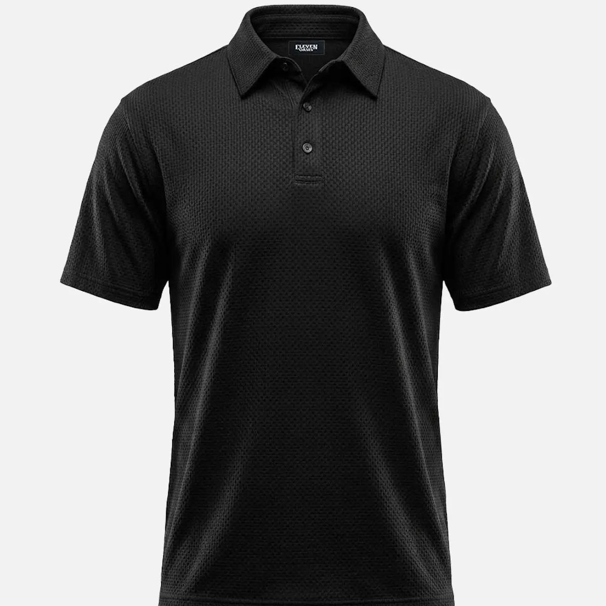 Men's Textured Knit Short Sleeve Polo Shirt ElevenOasis