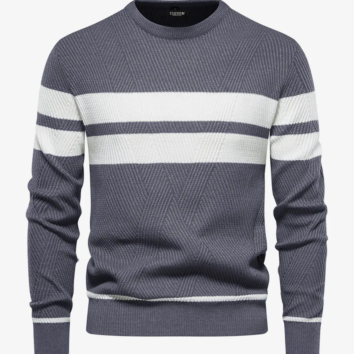 Men's Slim Stripe Knit Sweater ElevenOasis