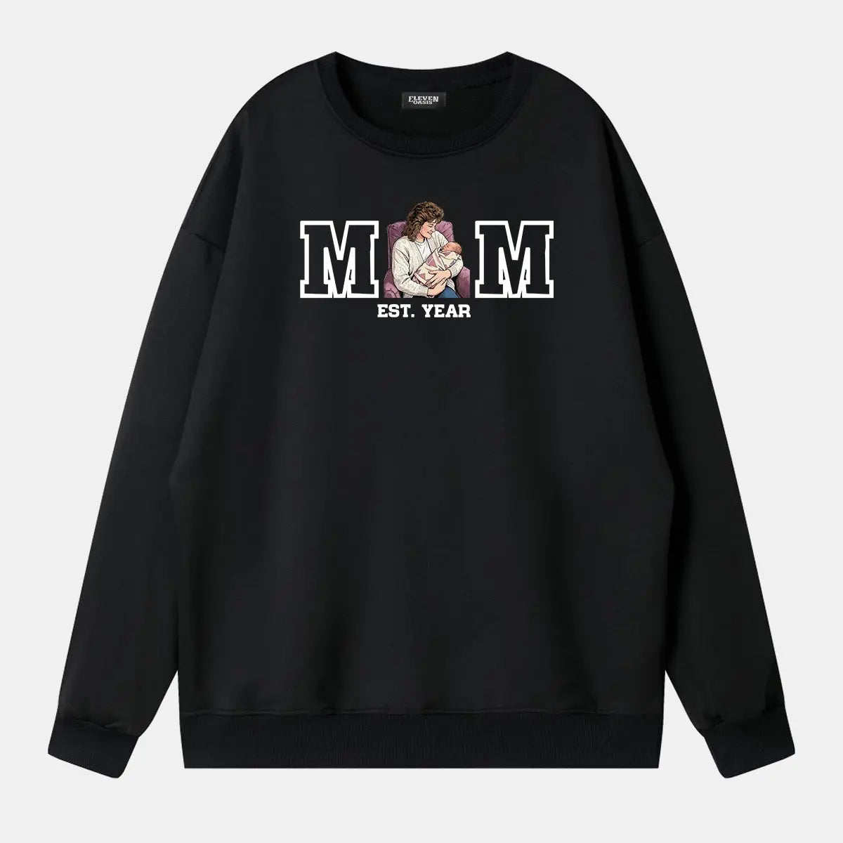 Custom Mom Illustration Sweatshirt Eleven Oasis