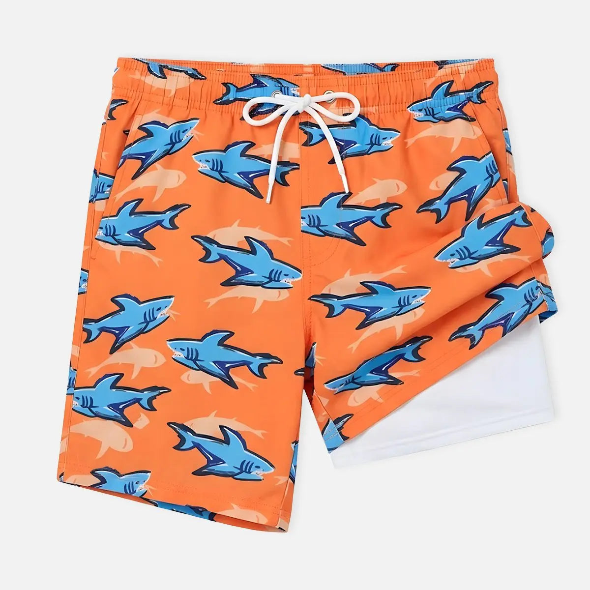 Men's Slim Fit Tropical Print Swim Trunks Eleven Oasis