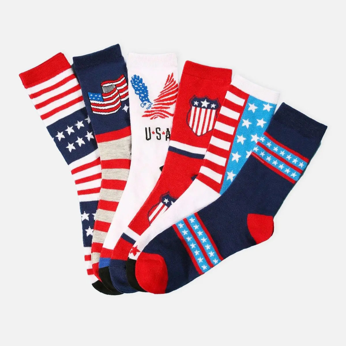 Men's American Flag Pattern Crew Socks Eleven Oasis