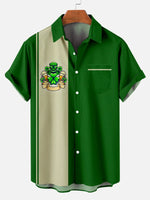 Men¡¯s Shamrock Crest Panel Short Sleeve Shirt Eleven Oasis