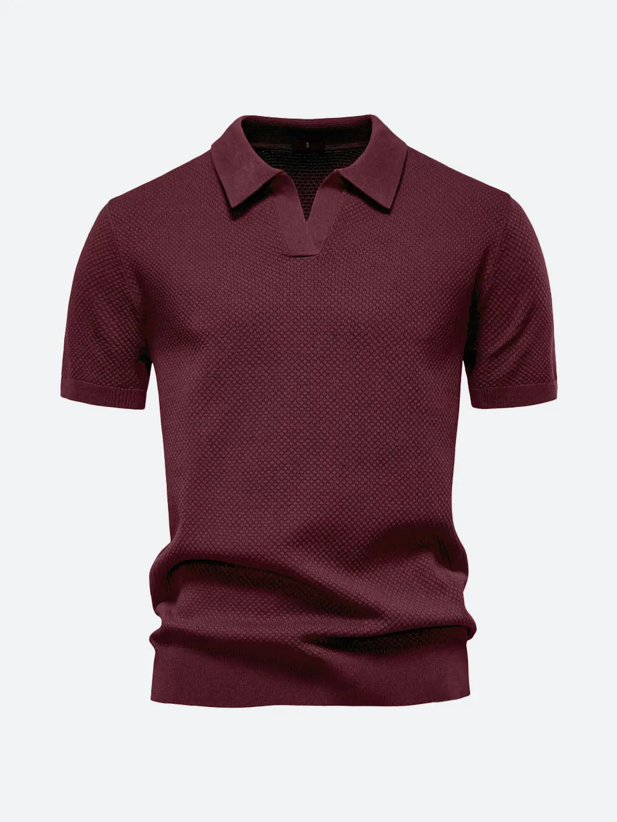 Men's Textured Knit Polo Short Sleeve Shirt ElevenOasis