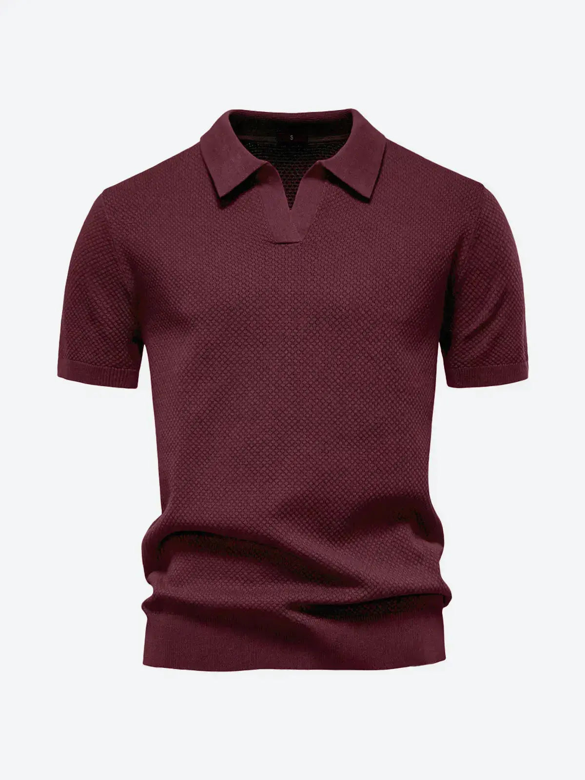 Men's Textured Knit Polo Short Sleeve Shirt ElevenOasis