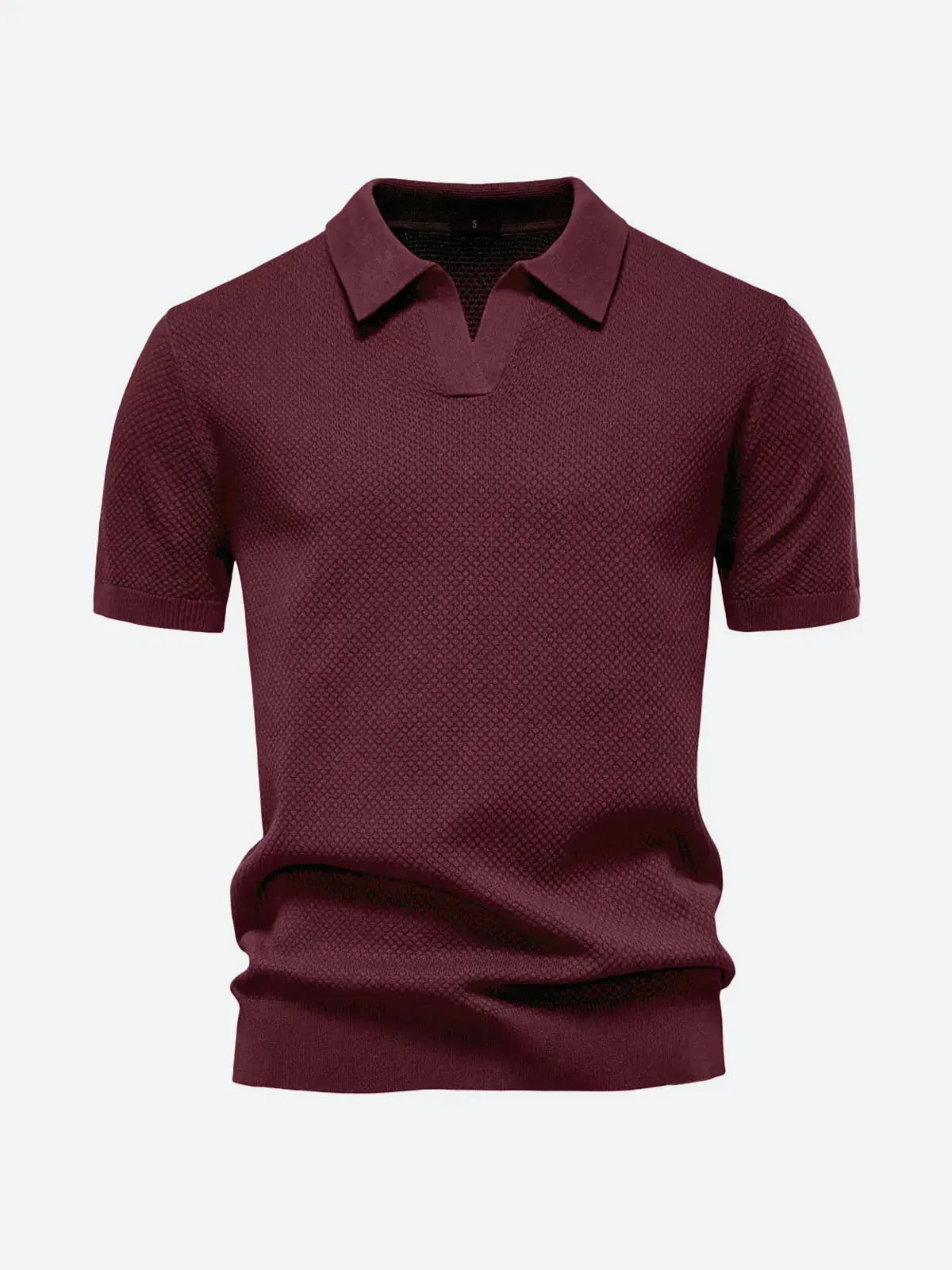 Men's Textured Knit Polo Short Sleeve Shirt ElevenOasis