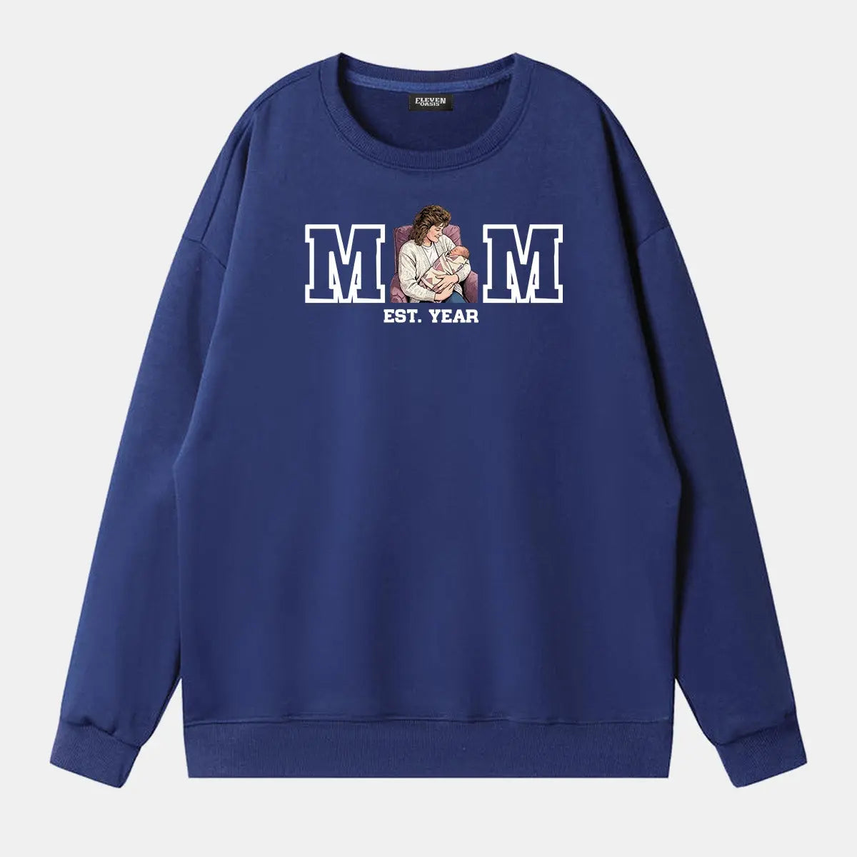 Custom Mom Illustration Sweatshirt Eleven Oasis