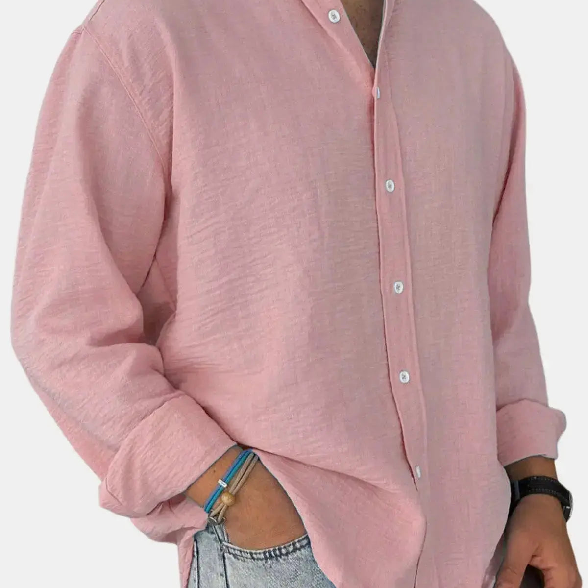 Men's 100% Cotton Button Down Long Sleeve Shirt ElevenOasis