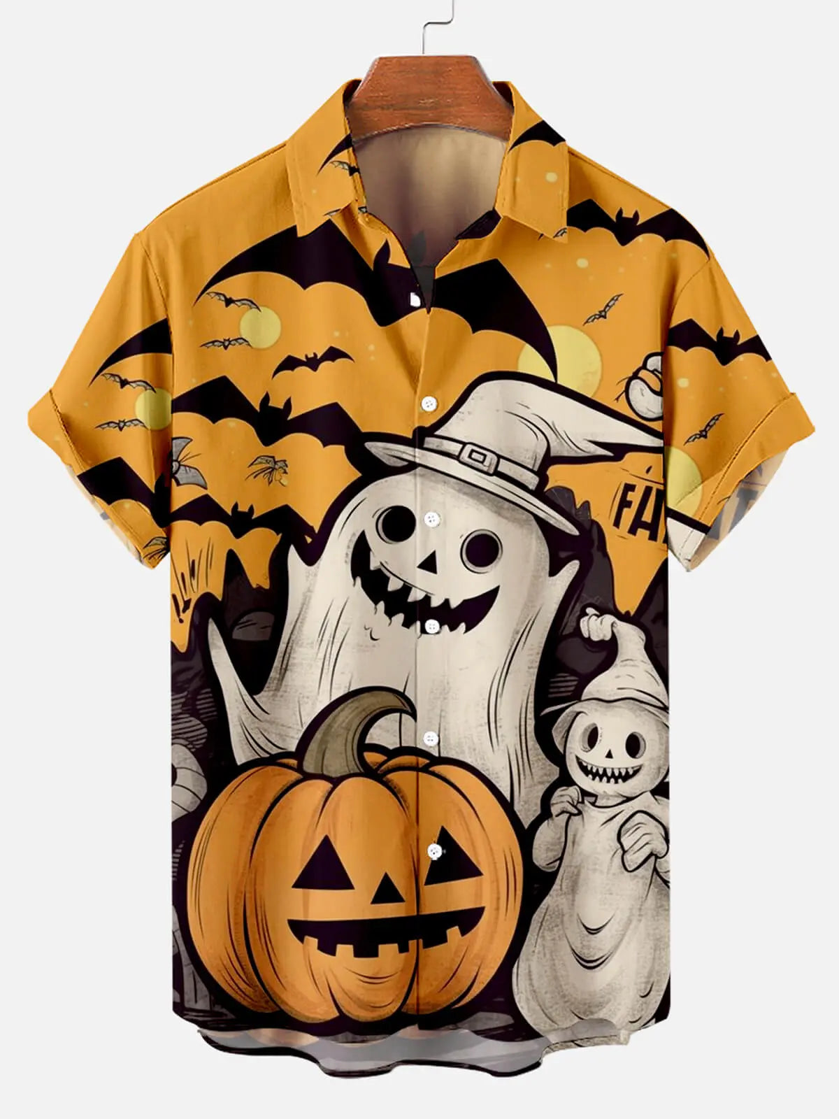 Black and White Halloween Cartoon Pattern Men's Short Sleeve ShirtMens short sleeve shirts Big and tall Mens shirts Short sleeve shirts for men Mens 4xl shirts Casual short sleeve shirts