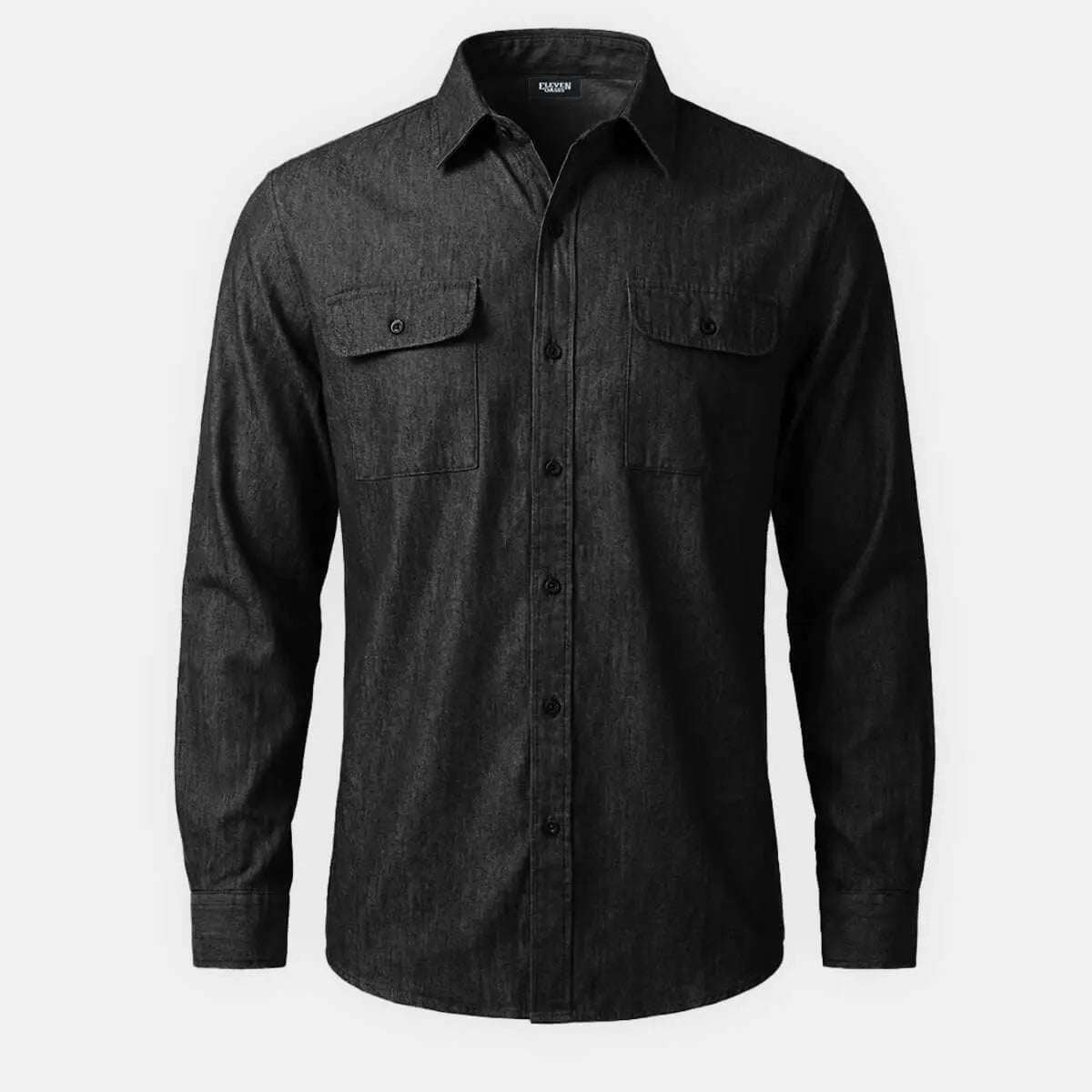 Men's Classic Denim Utility Long Sleeve Shirt Eleven Oasis