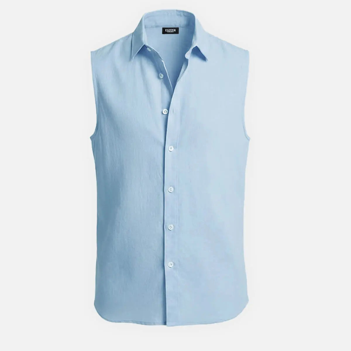 Men's Linen Sleeveless Button-Up Shirt ElevenOasis