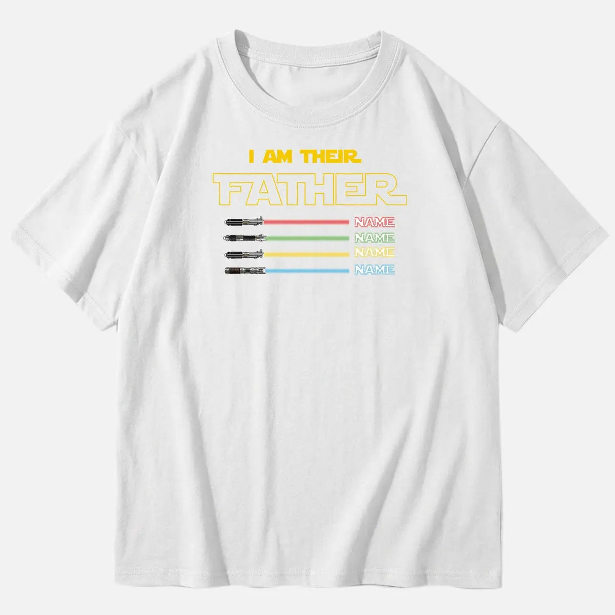 Men's Custom Lightsaber Father's Day Short Sleeve T-Shirt Eleven Oasis