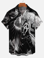 Men's Scream Ghostface Knife Halloween Short Sleeve Shirt Summer Everest