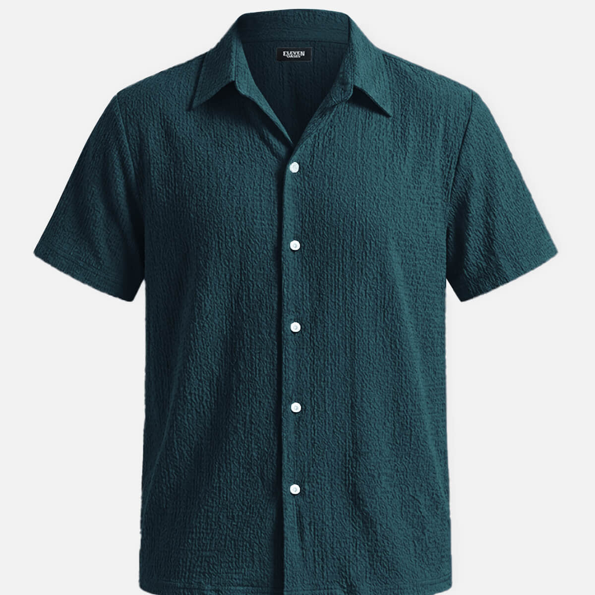 Men's Textured Crinkle Short Sleeve Shirt Eleven Oasis