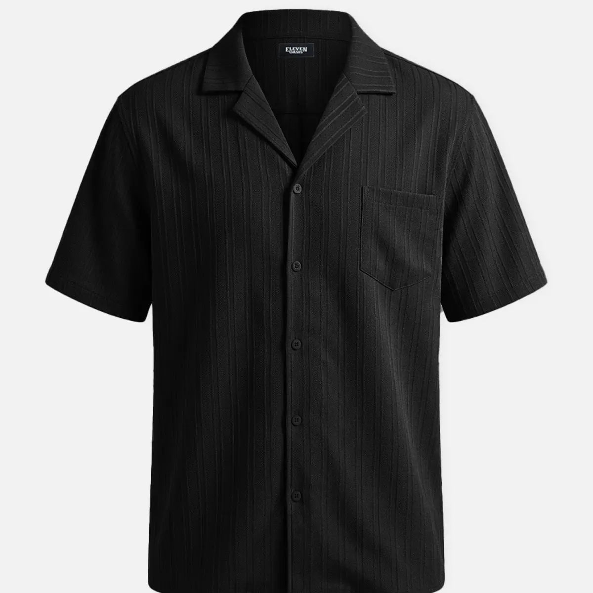 Men's Textured Camp Collar Short Sleeve Shirt ElevenOasis