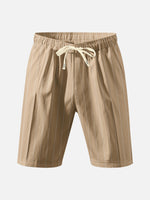 Men's Pinstripe Linen Blend Drawstring Shorts Eleven Oasis