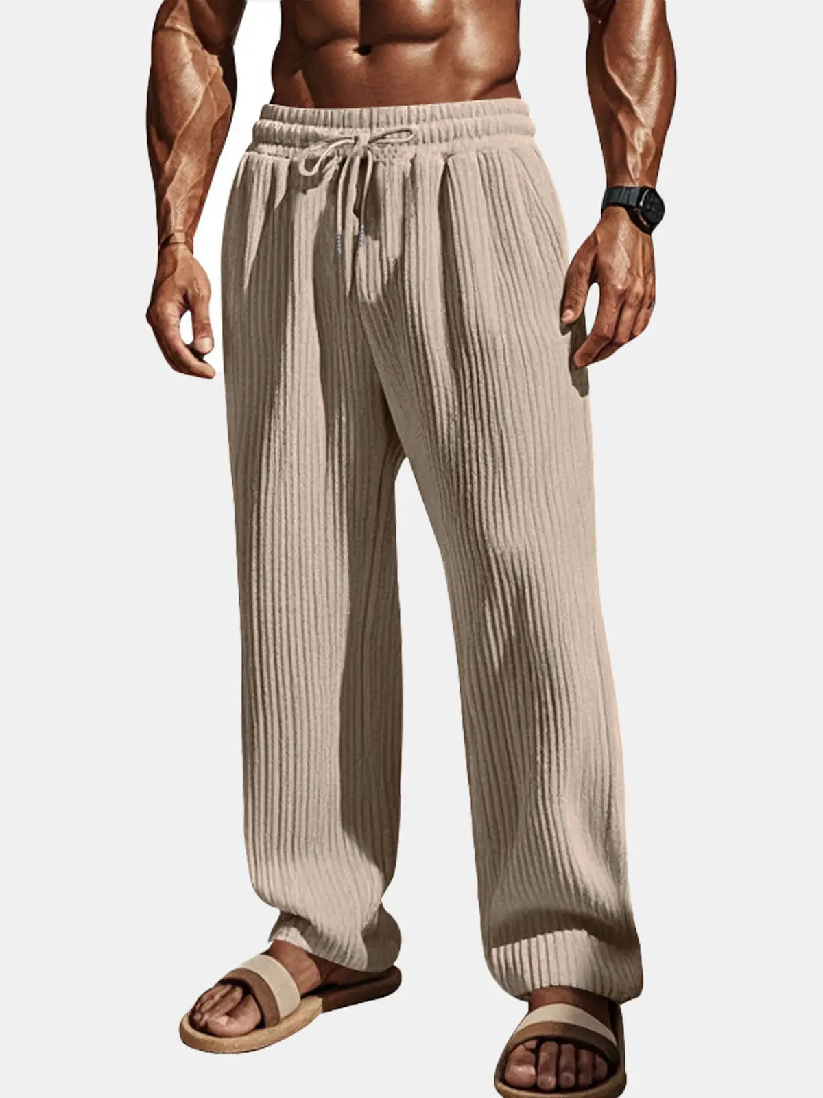 Men's Ribbed Drawstring Pants ElevenOasis