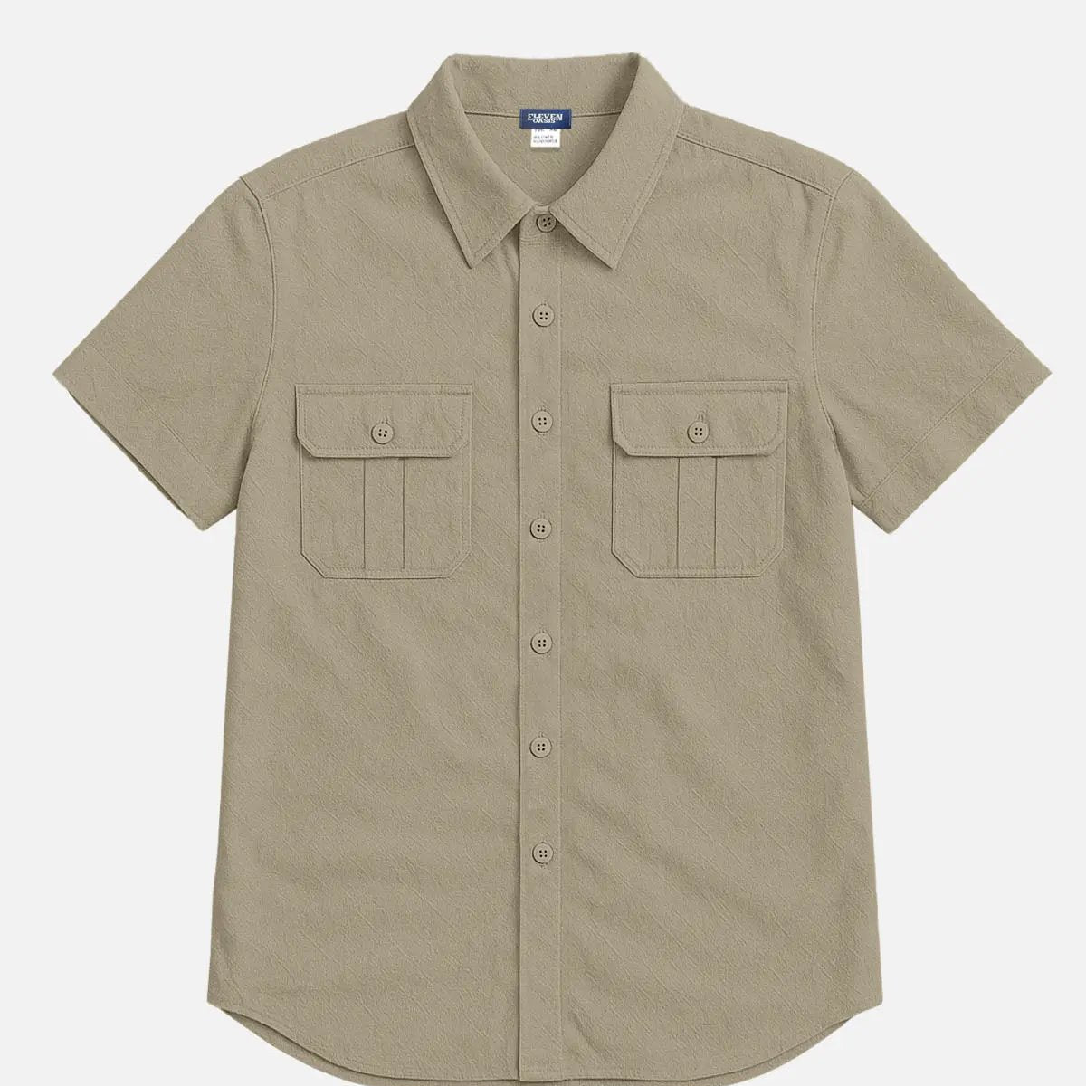 Men's Linen Blend Dual Pocket Short Sleeve Shirt ElevenOasis