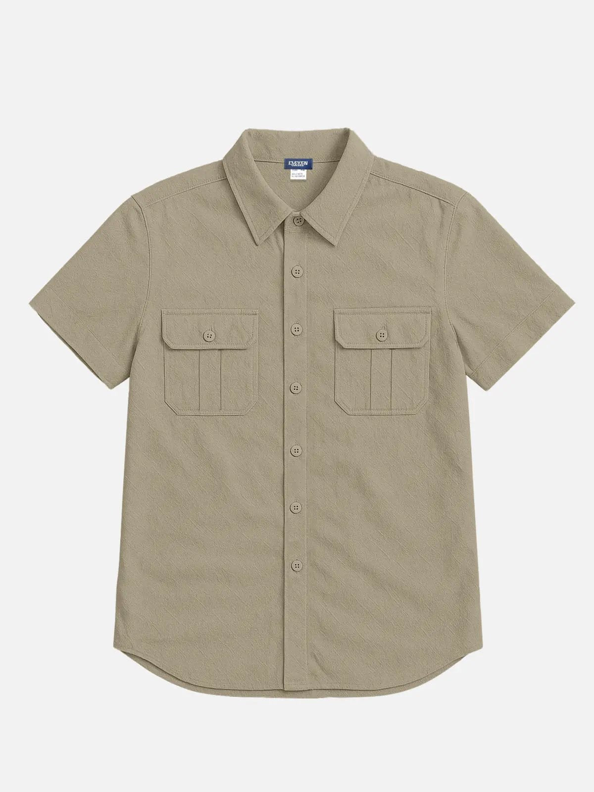 Men's Linen Blend Dual Pocket Short Sleeve Shirt ElevenOasis