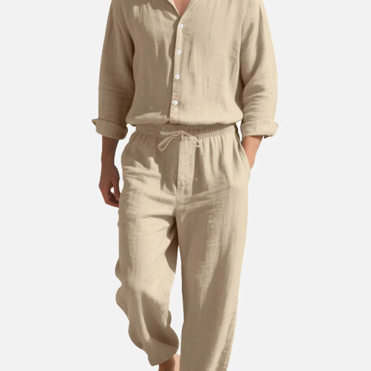 Men's Linen Blend Relaxed Two-Piece Set ElevenOasis