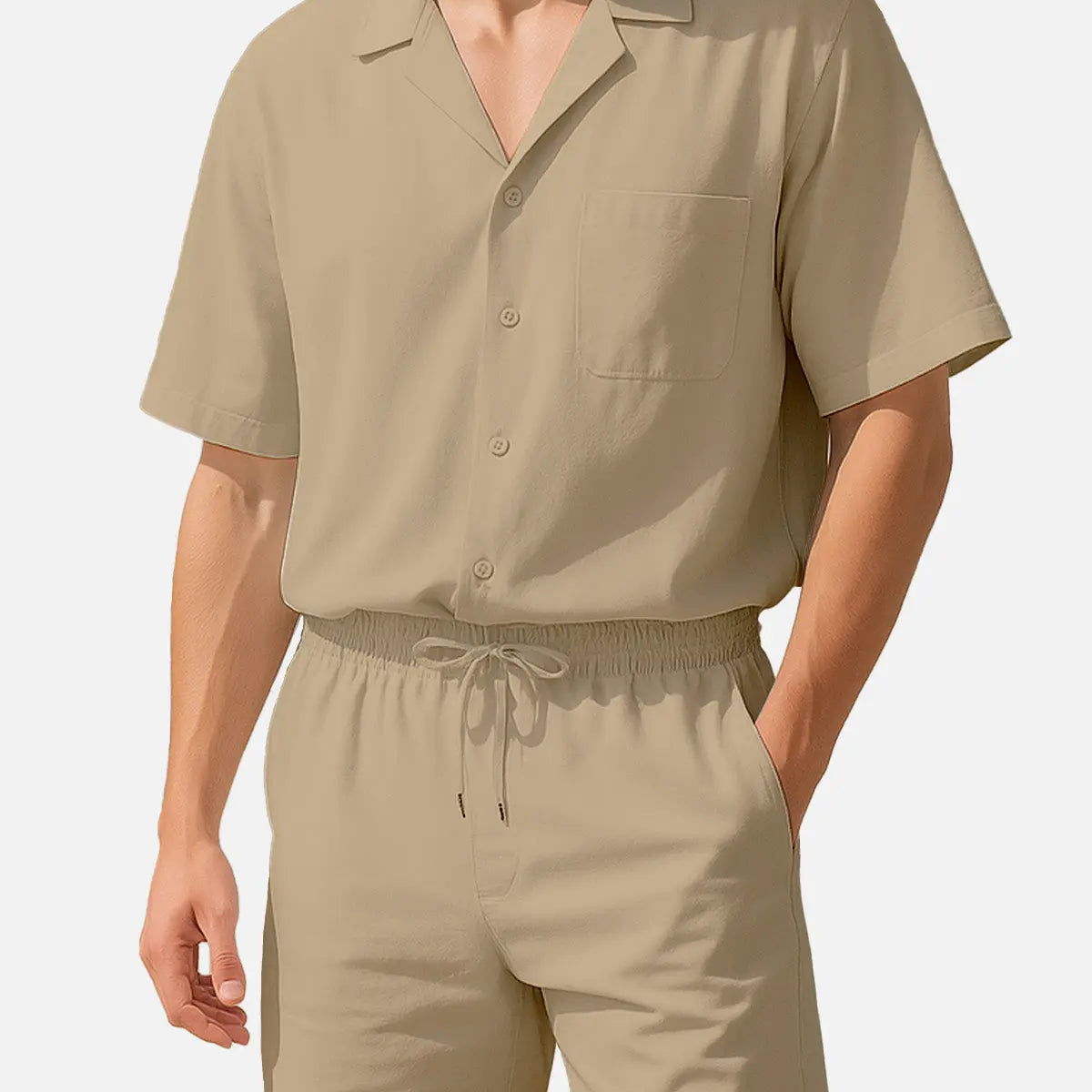 Men's Summer Casual Vacation Camp Collar Set ElevenOasis