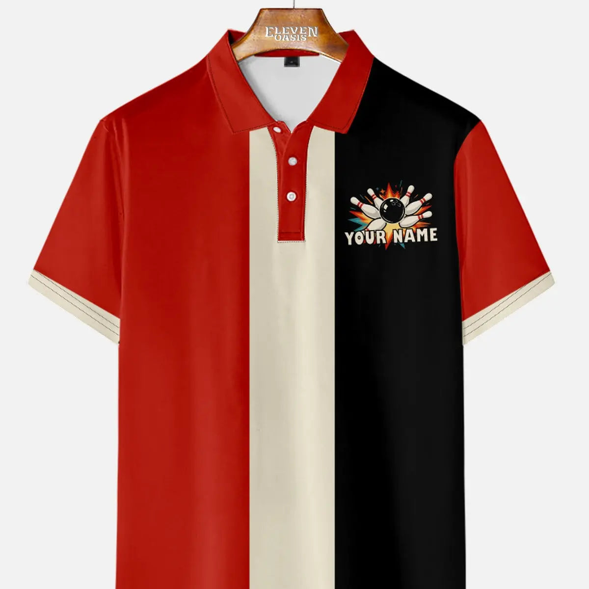 Men's Custom Diner Strike Short Sleeve Polo Shirt Eleven Oasis