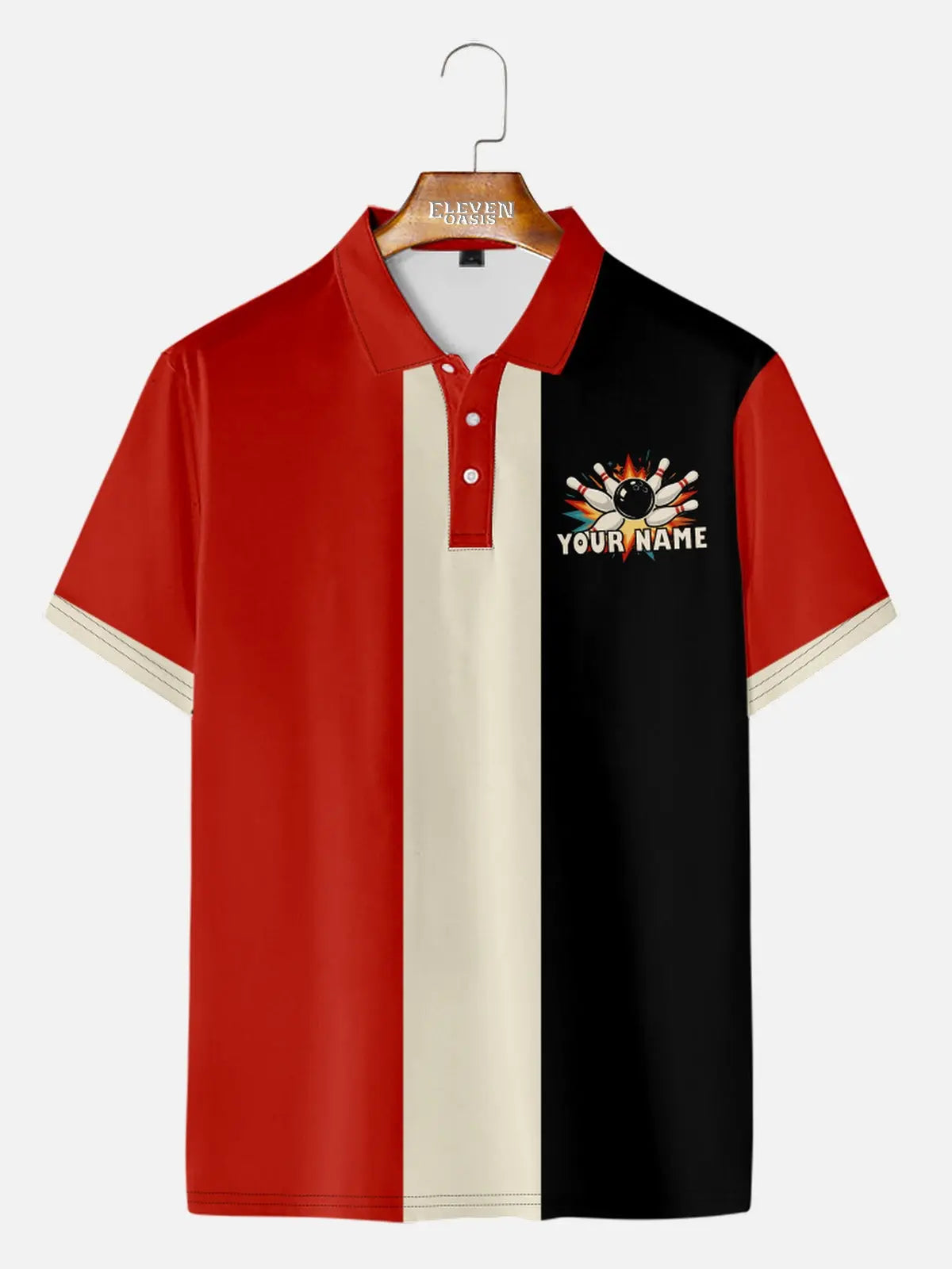 Men's Custom Diner Strike Short Sleeve Polo Shirt Eleven Oasis