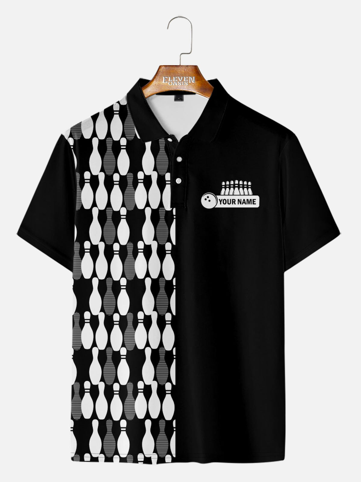Men's Custom Kingpin Lanes Short Sleeve Polo Shirt Eleven Oasis
