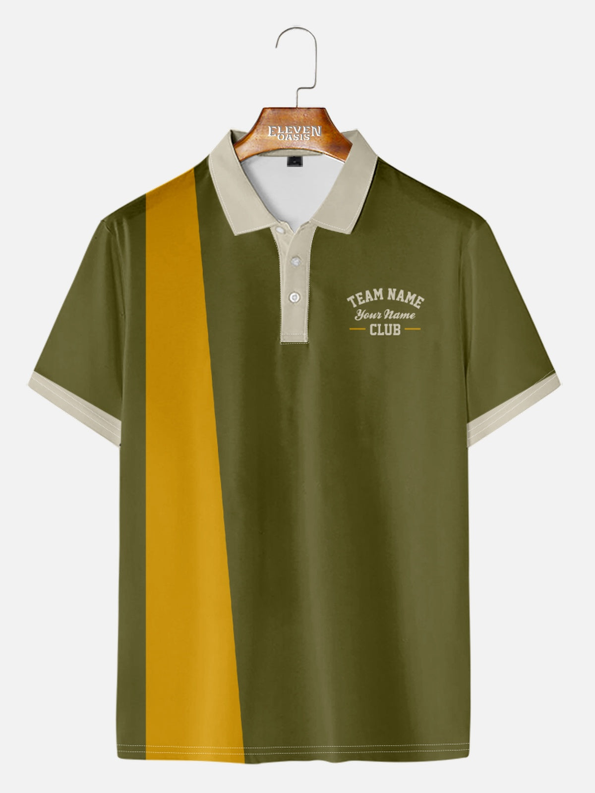 Men's Custom Bowling Club Short Sleeve Polo Shirt Eleven Oasis