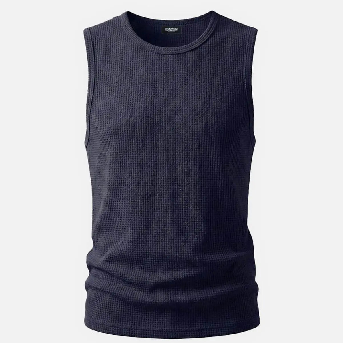 Men's Waffle Knit Crew Neck Tank Top Eleven Oasis