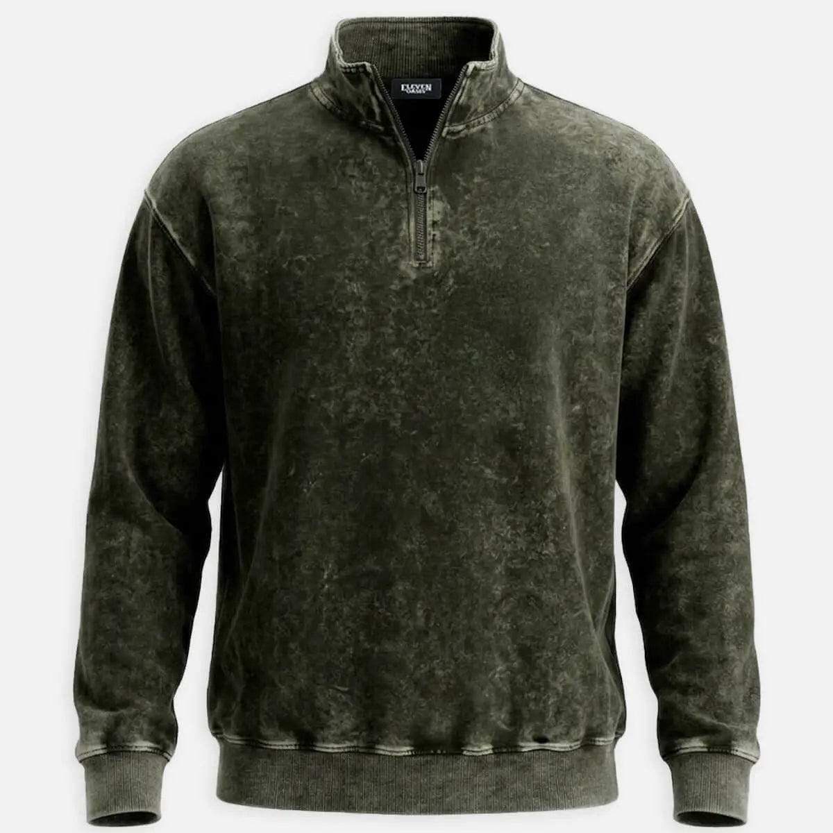 Men's Washed Quarter Zip Sweatshirt ElevenOasis