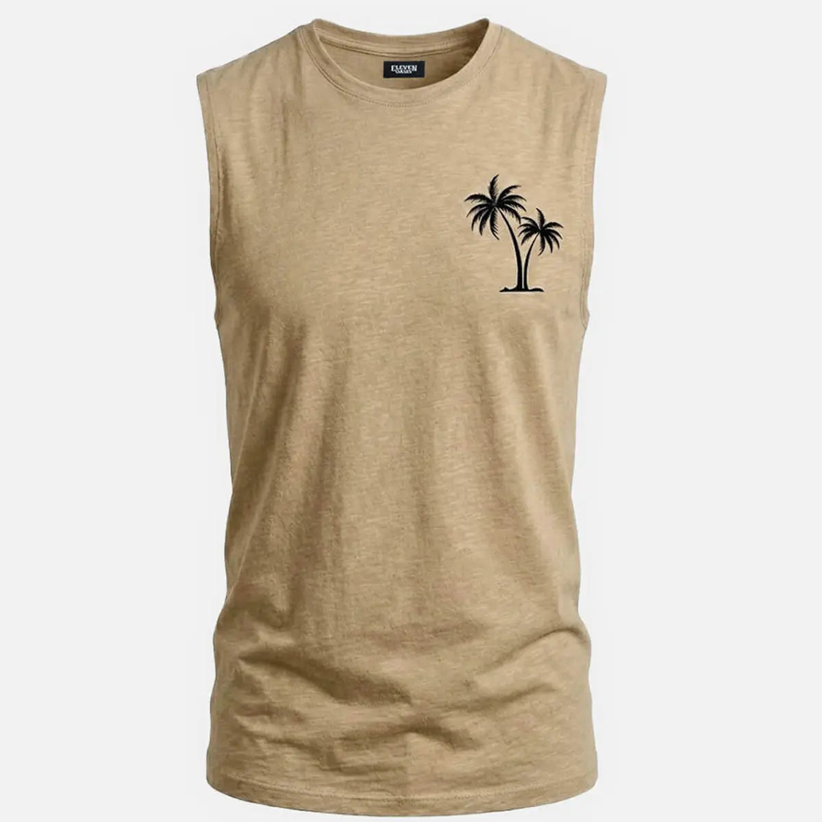 Men's Palm Graphic Crew Neck Tank Top ElevenOasis
