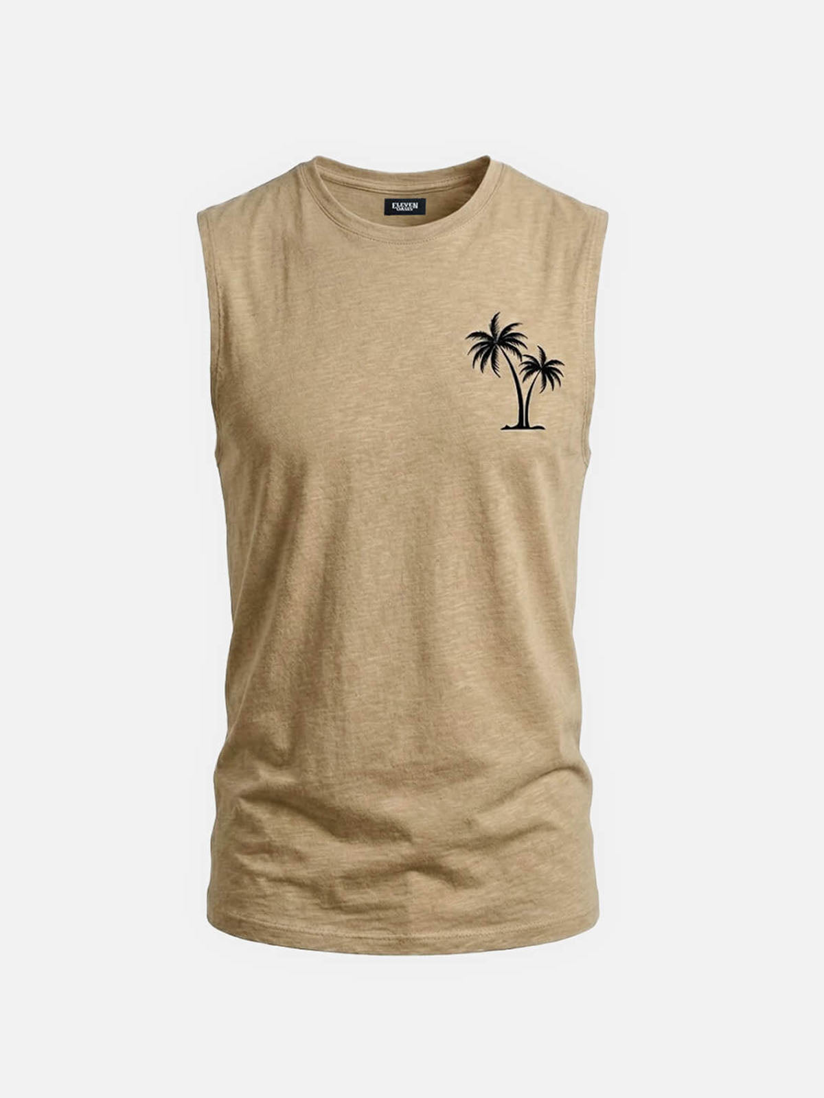 Men's Palm Graphic Crew Neck Tank Top ElevenOasis