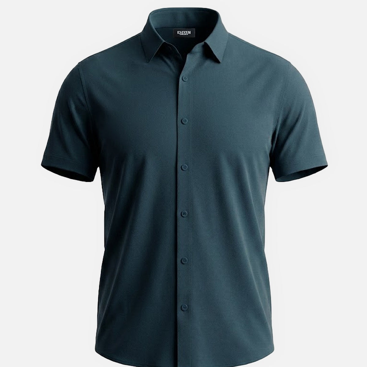 Men's Classic Solid Slim Fit Short Sleeve Shirt Eleven Oasis