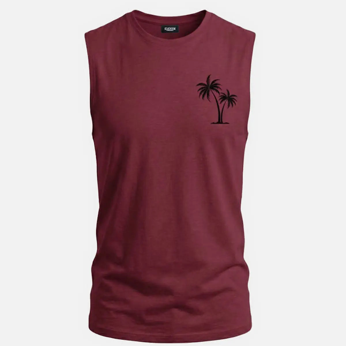 Men's Palm Graphic Crew Neck Tank Top ElevenOasis