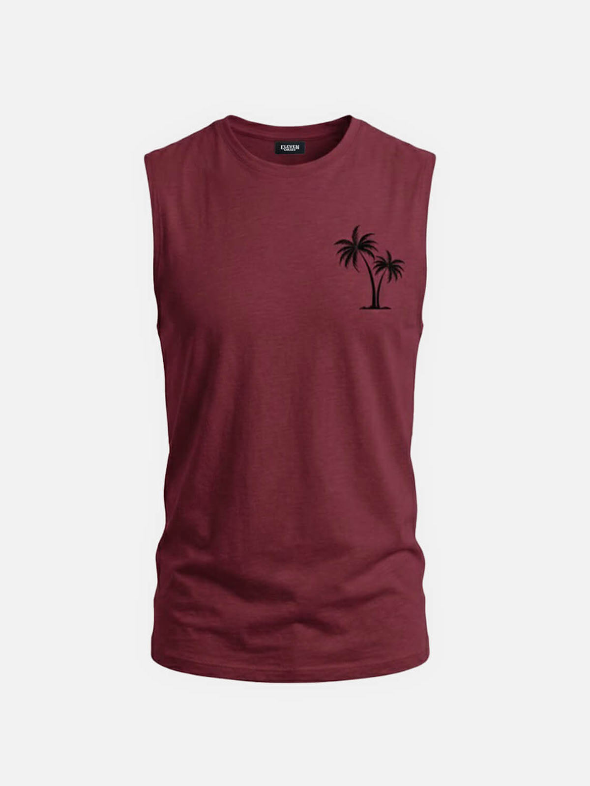 Men's Palm Graphic Crew Neck Tank Top Eleven Oasis