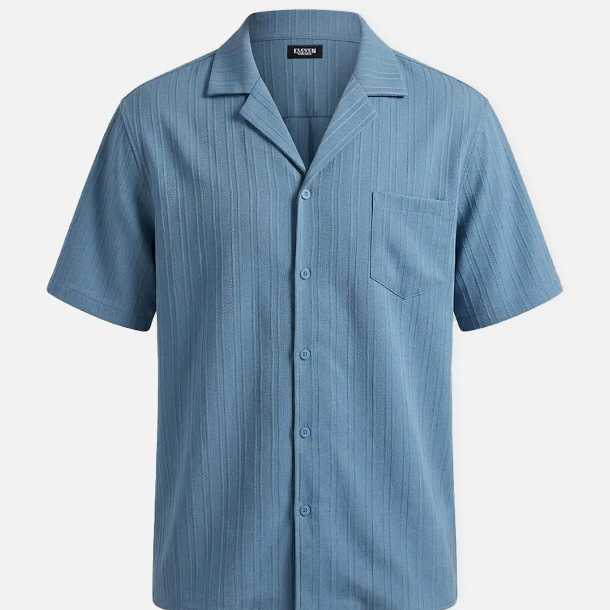 Men's Textured Camp Collar Short Sleeve Shirt ElevenOasis